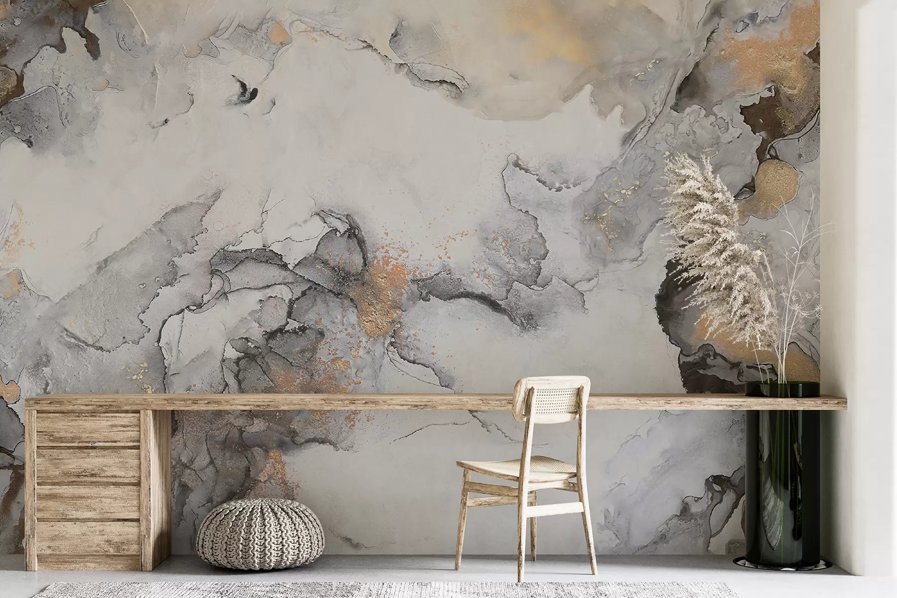 Fototapete Grauer-weißer Marmor mit Flecken u78459