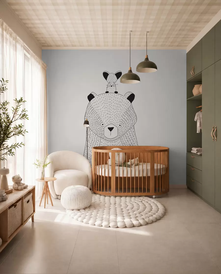 Fototapete Ein Teddybär mit einer Maus u98483