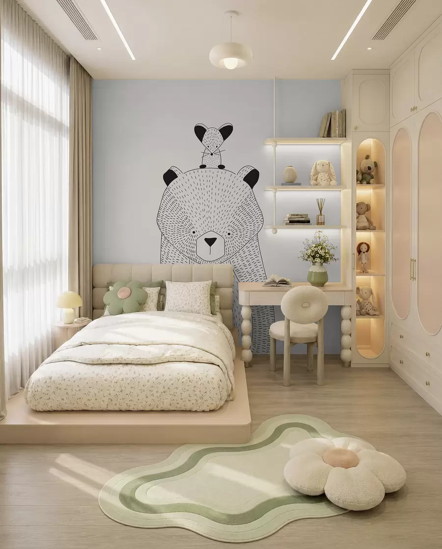 Fototapete Ein Teddybär mit einer Maus u98483