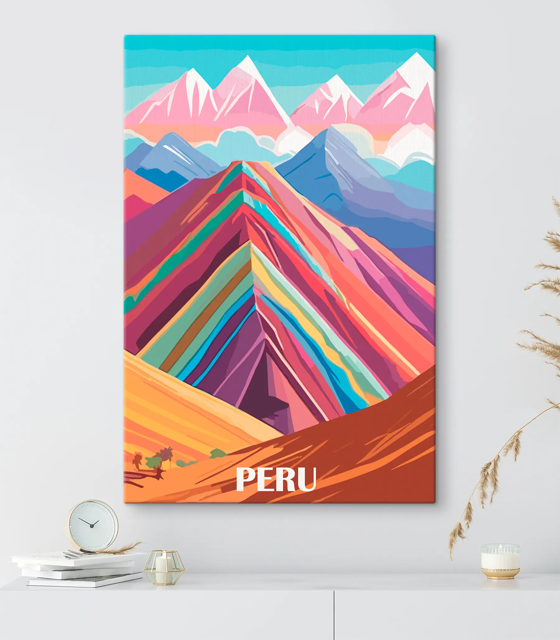 Fototapete Retro-Stil Illustration einer Reise nach Peru s36390