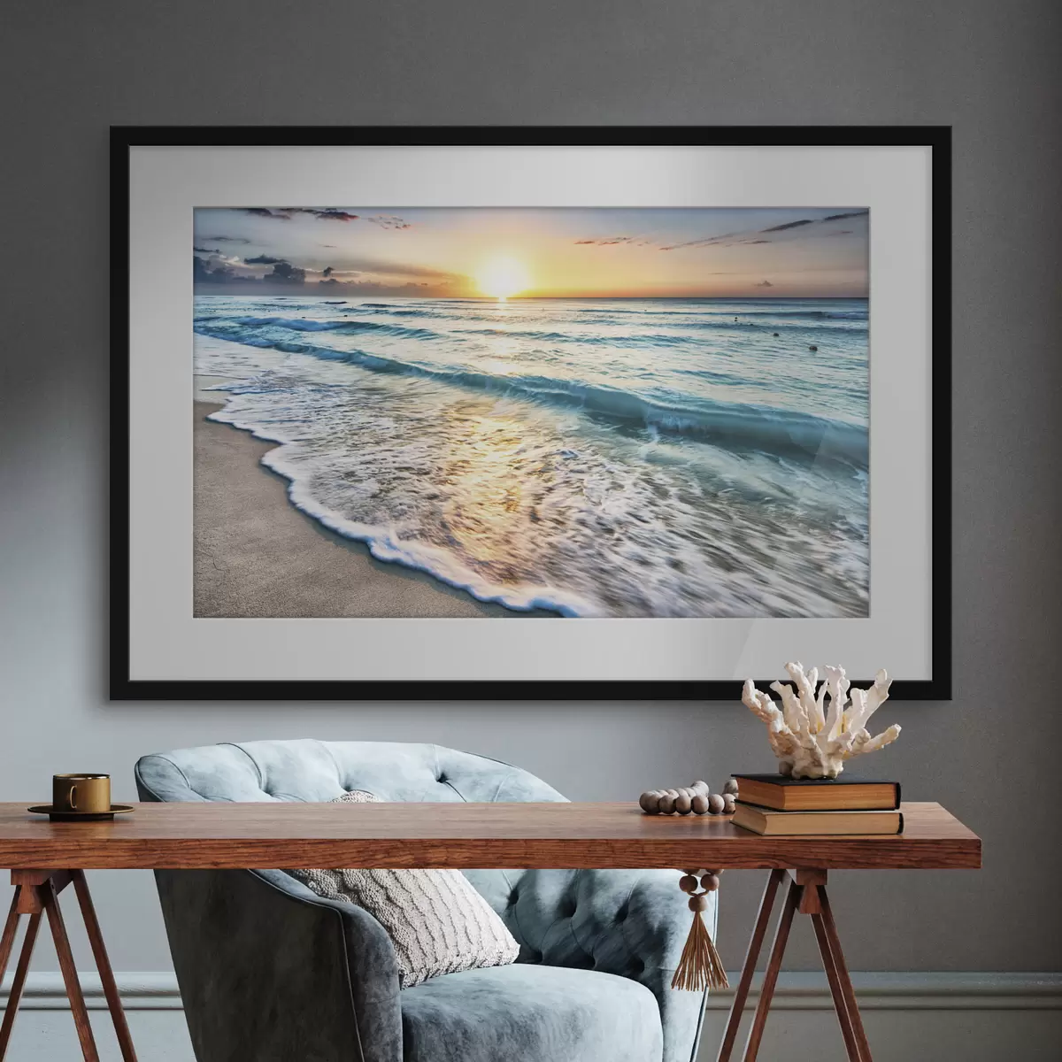 Poster Azurblau surfen f08091