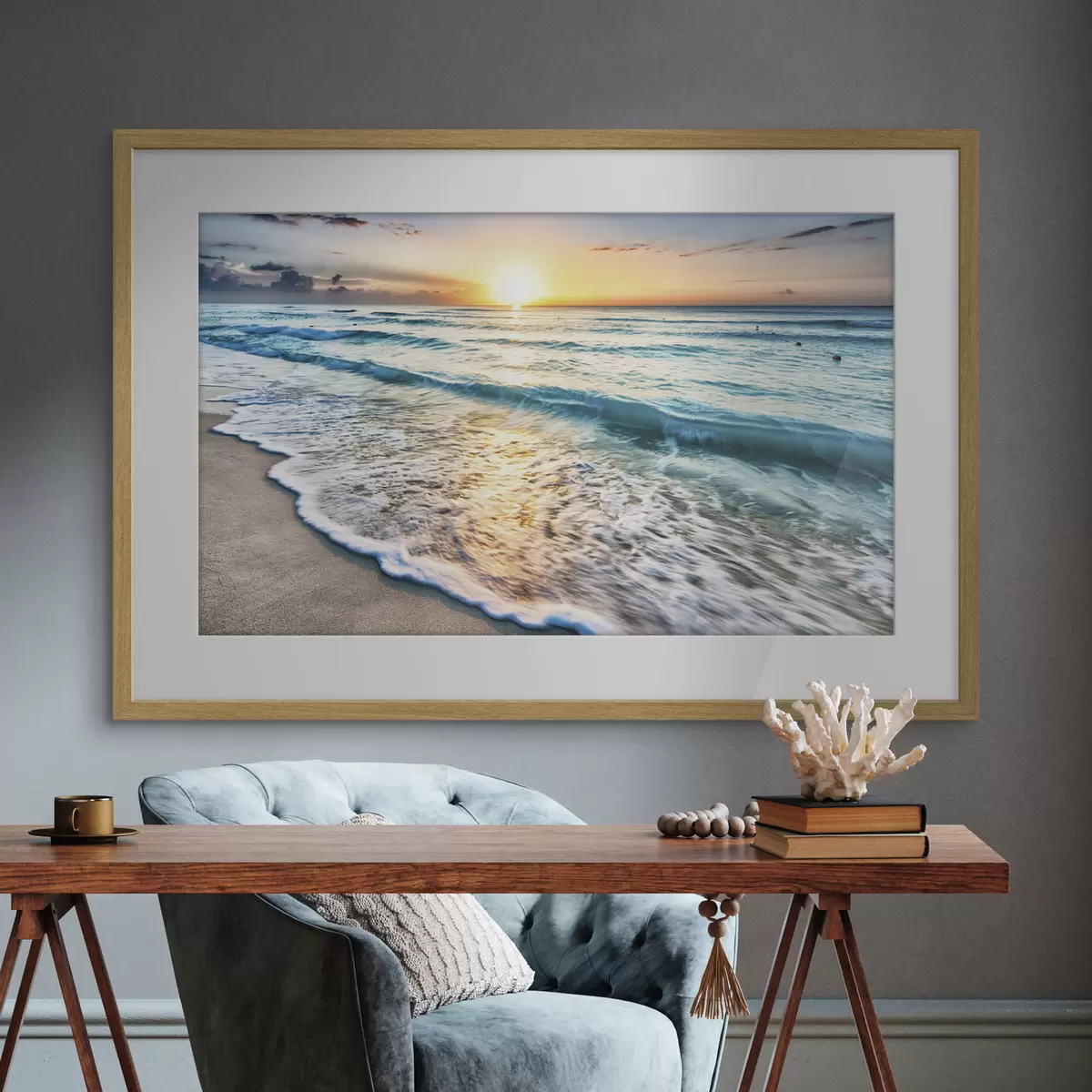 Poster Azurblau surfen f08091