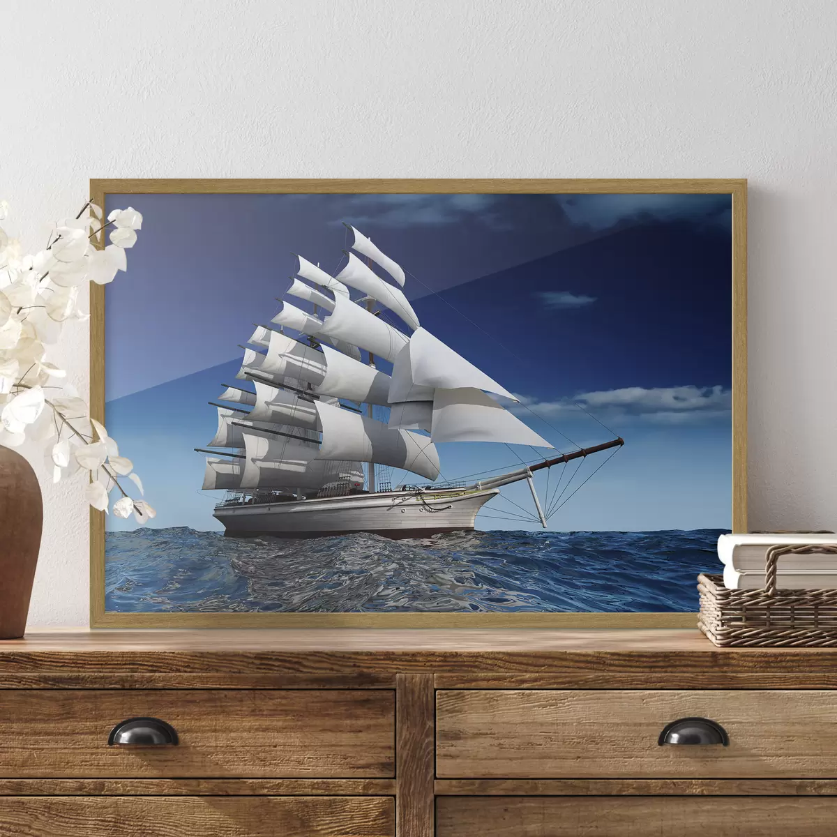 Poster Wasser, Boot und Himmel f18347