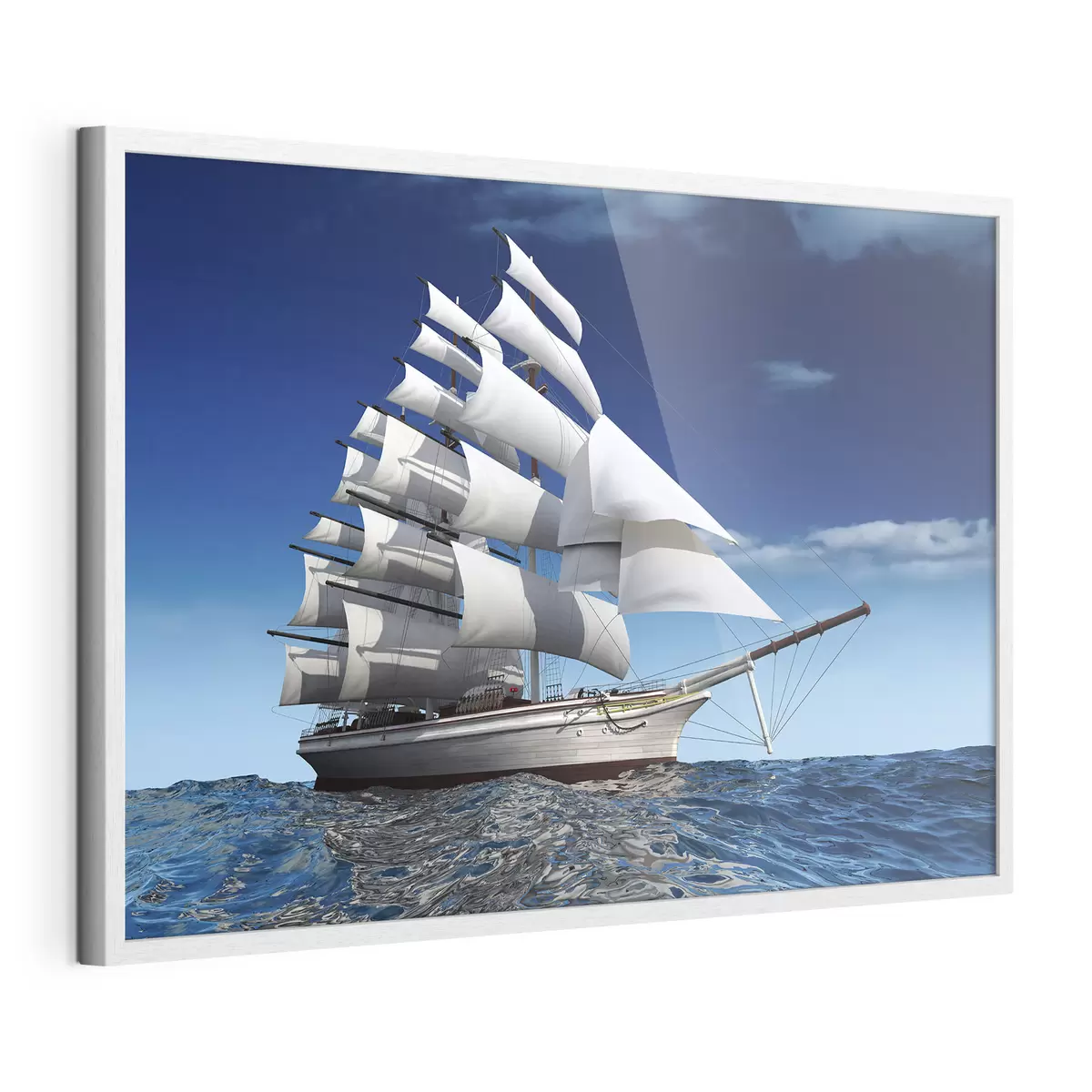 Poster Wasser, Boot und Himmel f18347