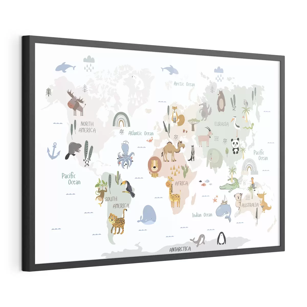 Poster Karte der Tierwelt f32082