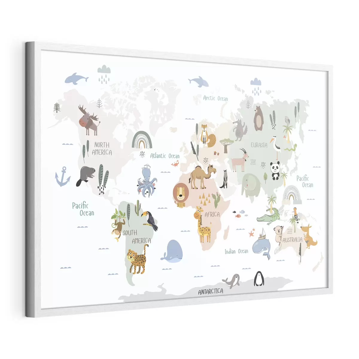 Poster Karte der Tierwelt f32082