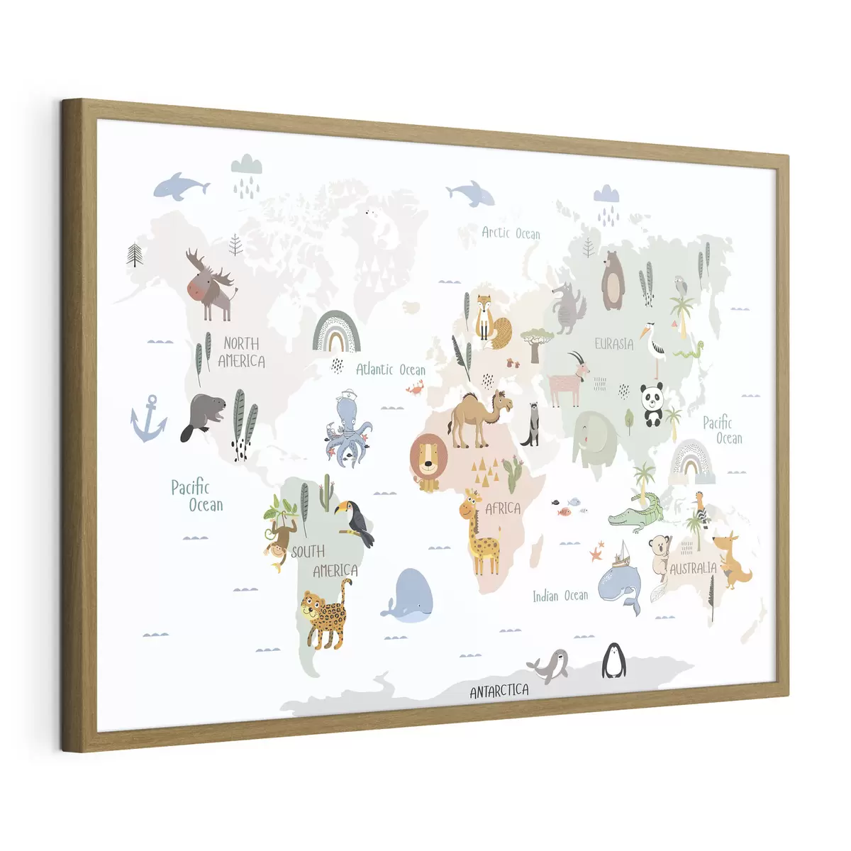 Poster Karte der Tierwelt f32082