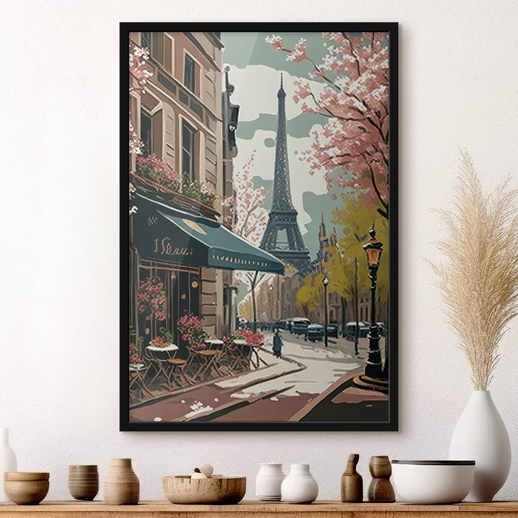 Fototapete Pariser Cafe im handgezeichneten Stil f33523