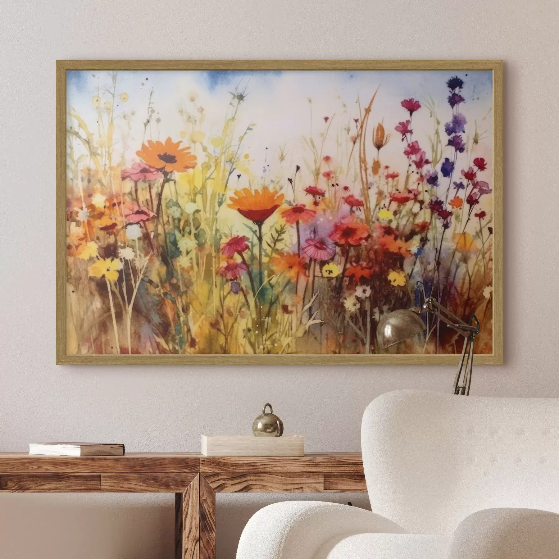 Fototapete helles Blumenfeld f33666