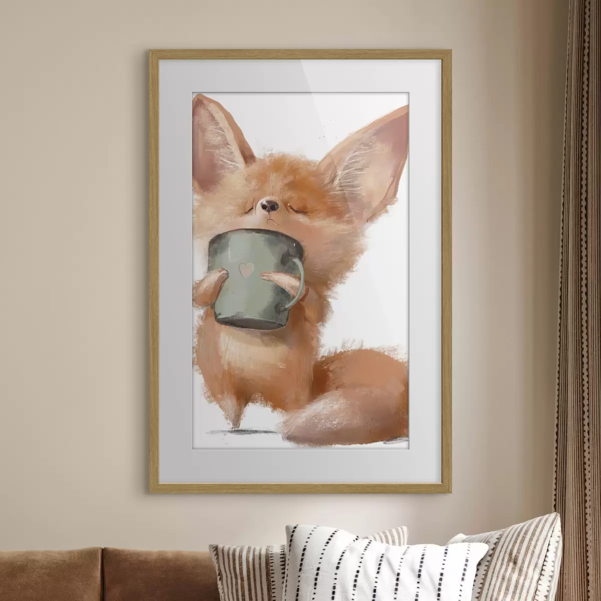 Poster Rotfuchs und Kaffee f35008