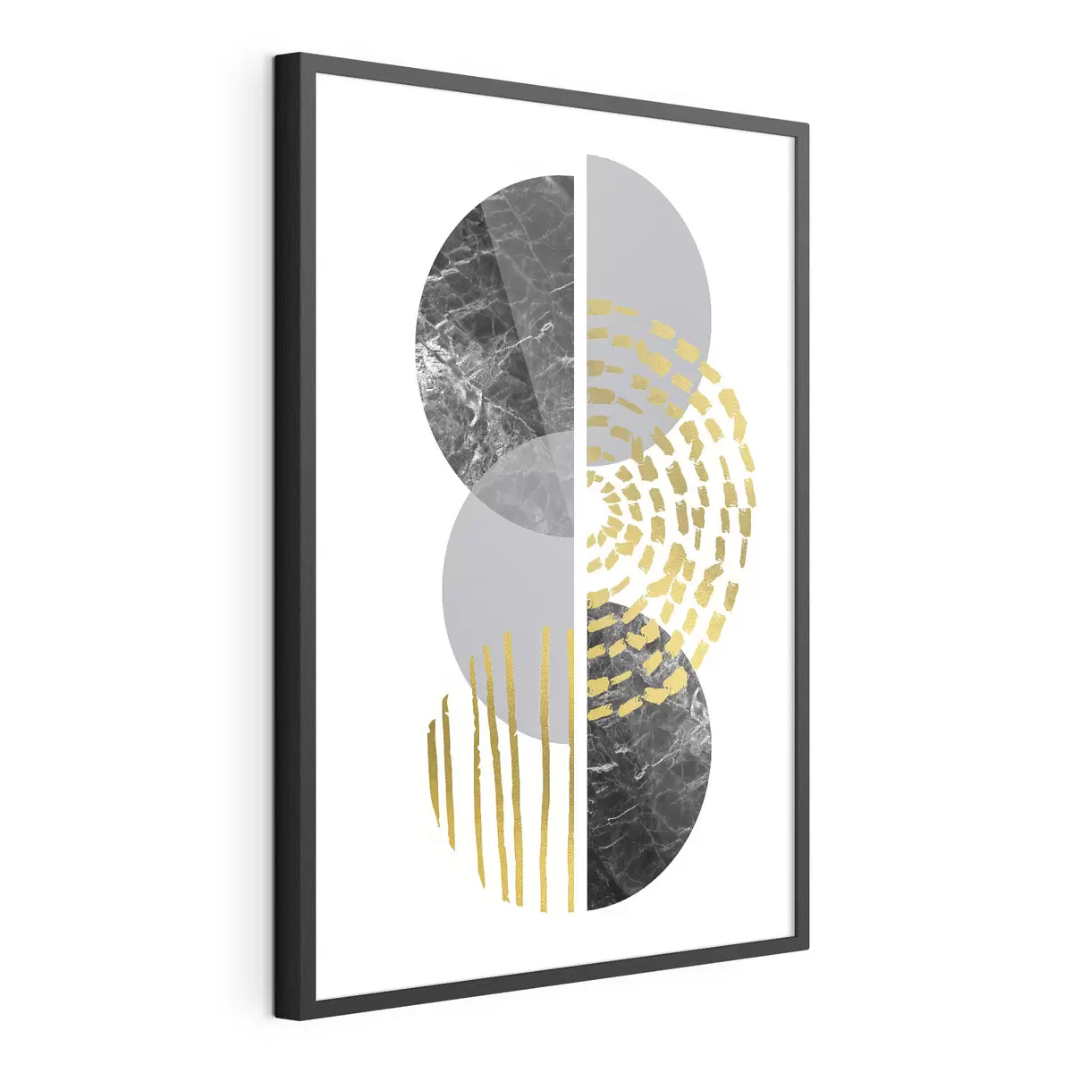 Poster Abstrakte Wandgrafik in Weiß, Grau und Schwarz f35942