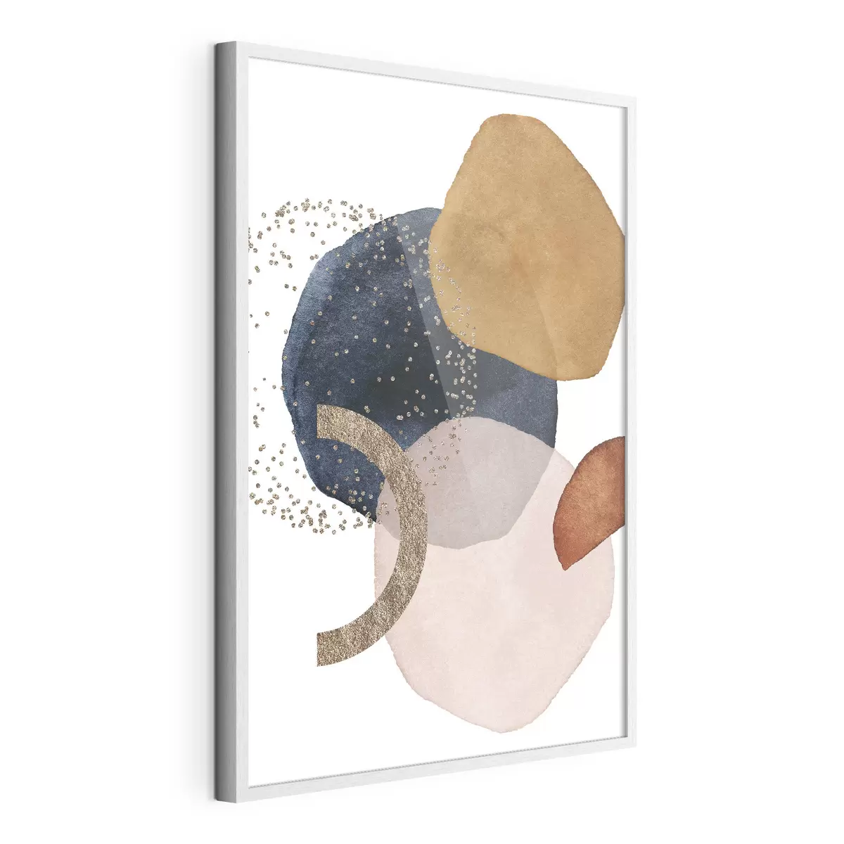 Poster Beige und rote Rosen auf einem weißen Hintergrund f35955