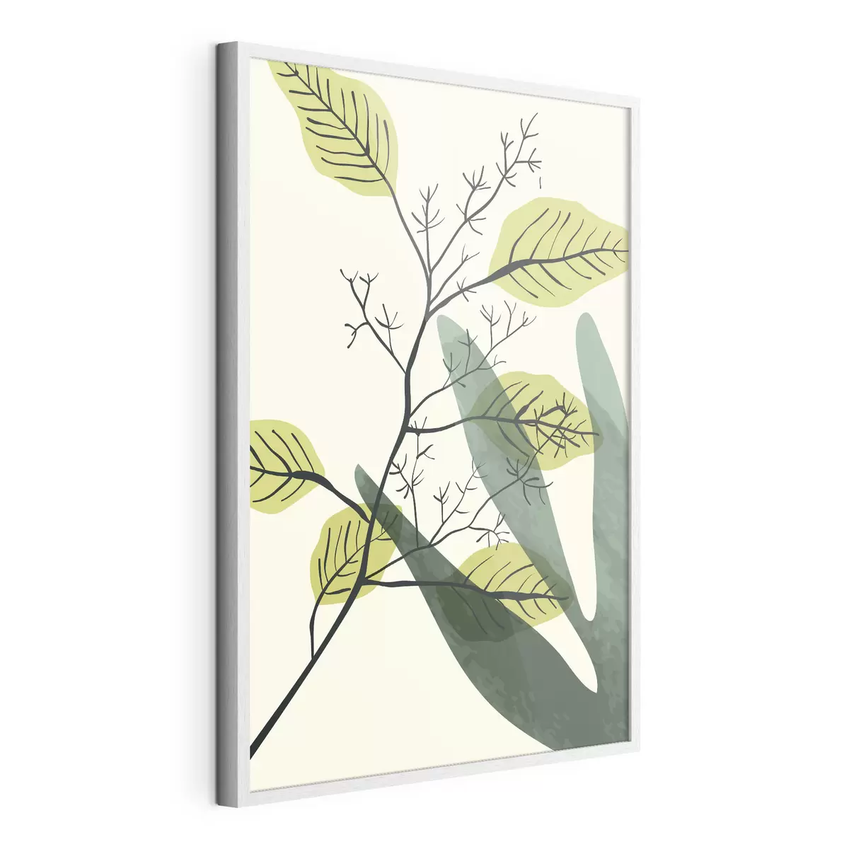 Poster Aquarell eines Zweiges mit gelben Blättern f36134