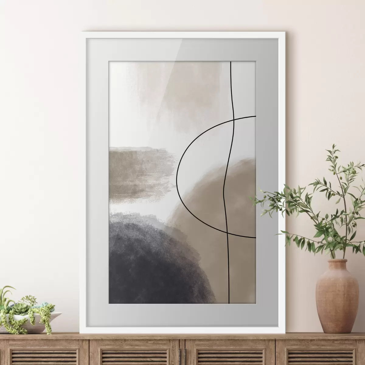 Poster Abstraktes Dekor in Beige f35944