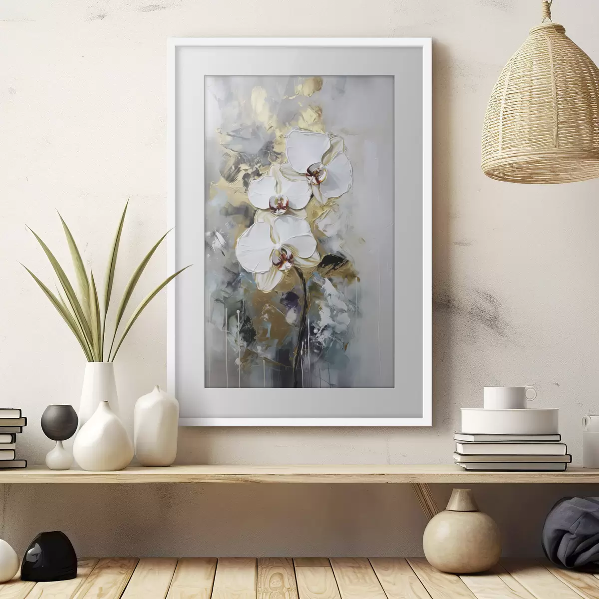 Poster Orchideen im kühlen Licht f35904