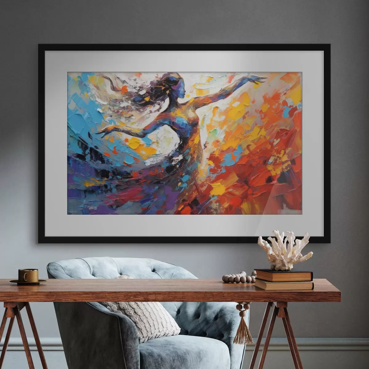 Poster Anmerkung, Mädchen malen f35379