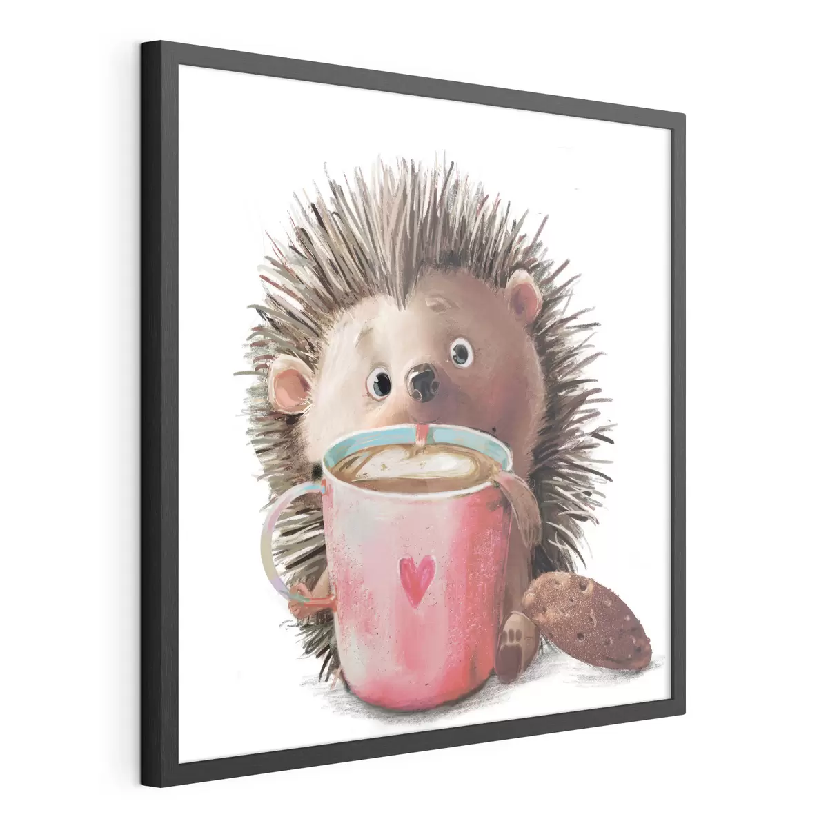 Poster Igel und eine Tasse Kaffee f35039
