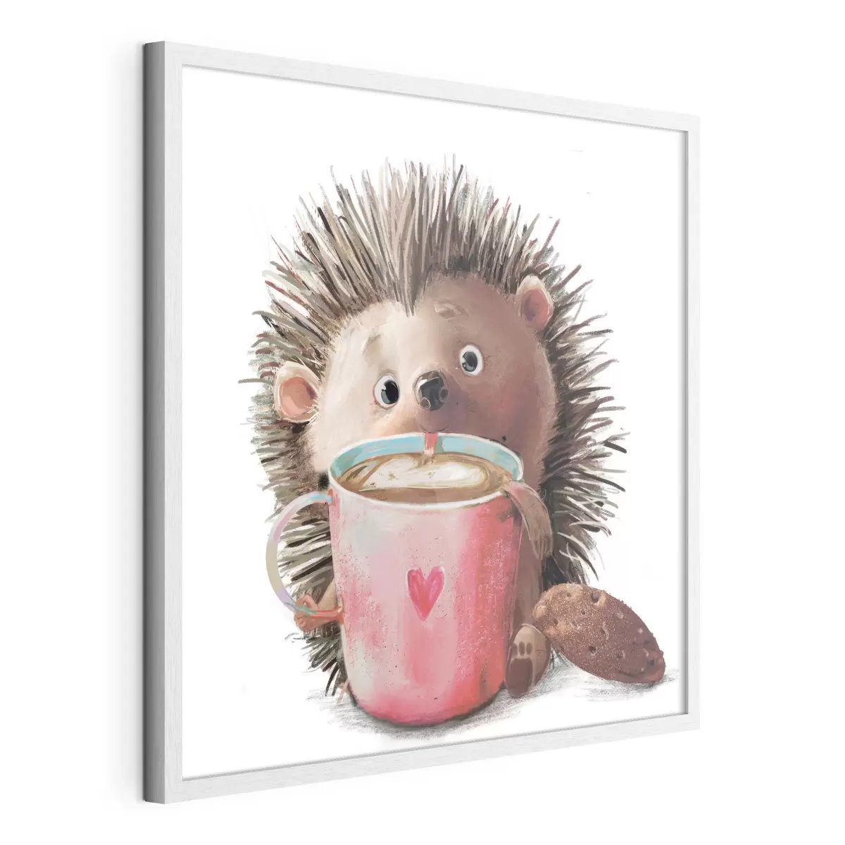 Poster Igel und eine Tasse Kaffee f35039