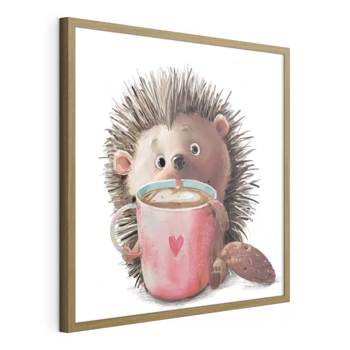 Poster Igel und eine Tasse Kaffee f35039
