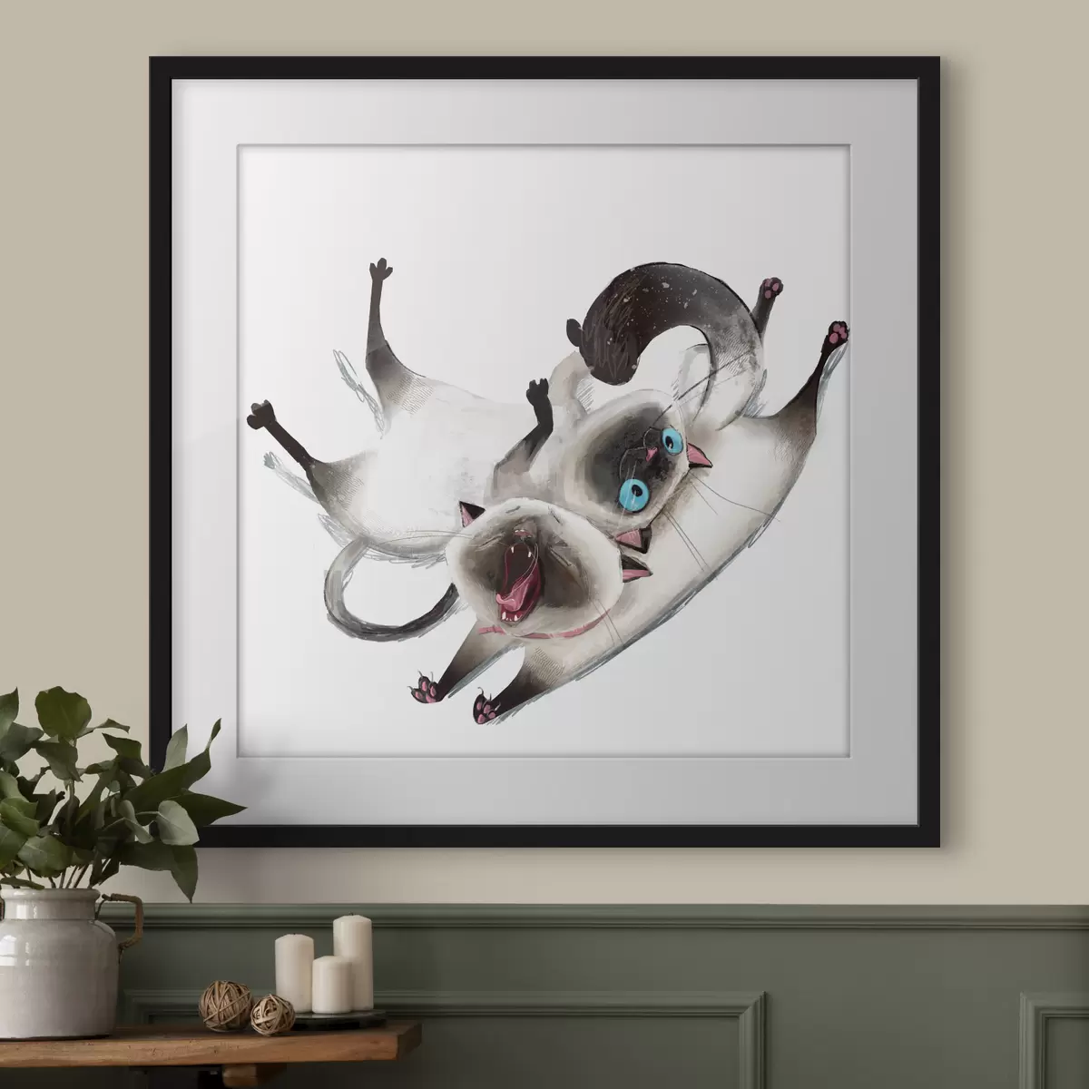 Poster Zwei Siamesische Katzen f34990