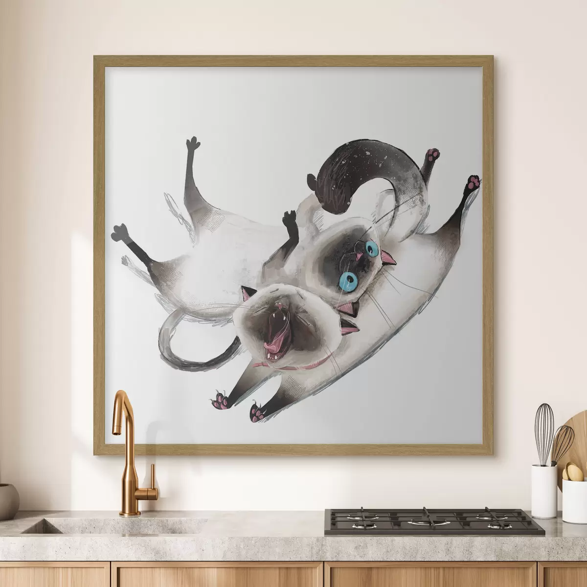 Poster Zwei Siamesische Katzen f34990
