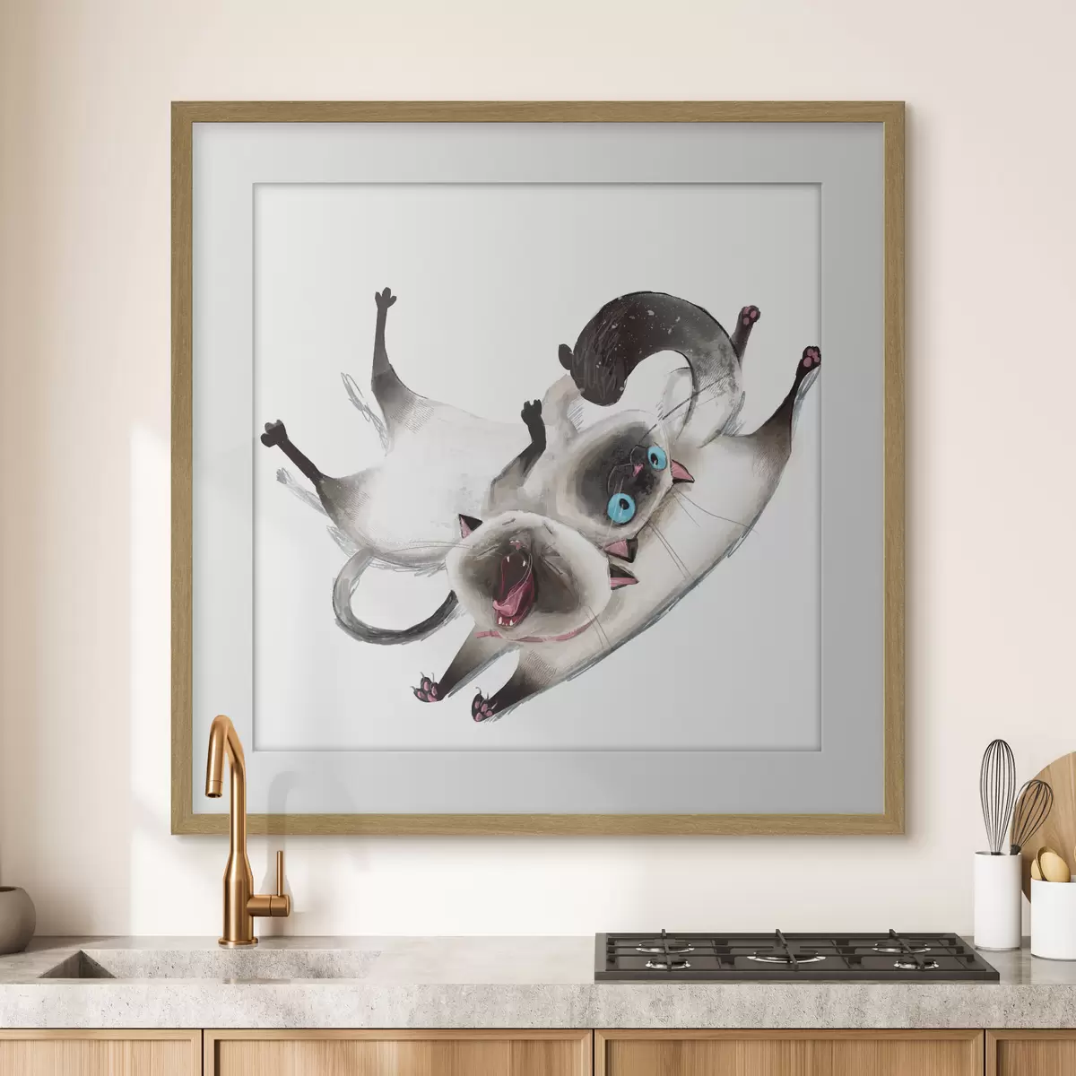 Poster Zwei Siamesische Katzen f34990