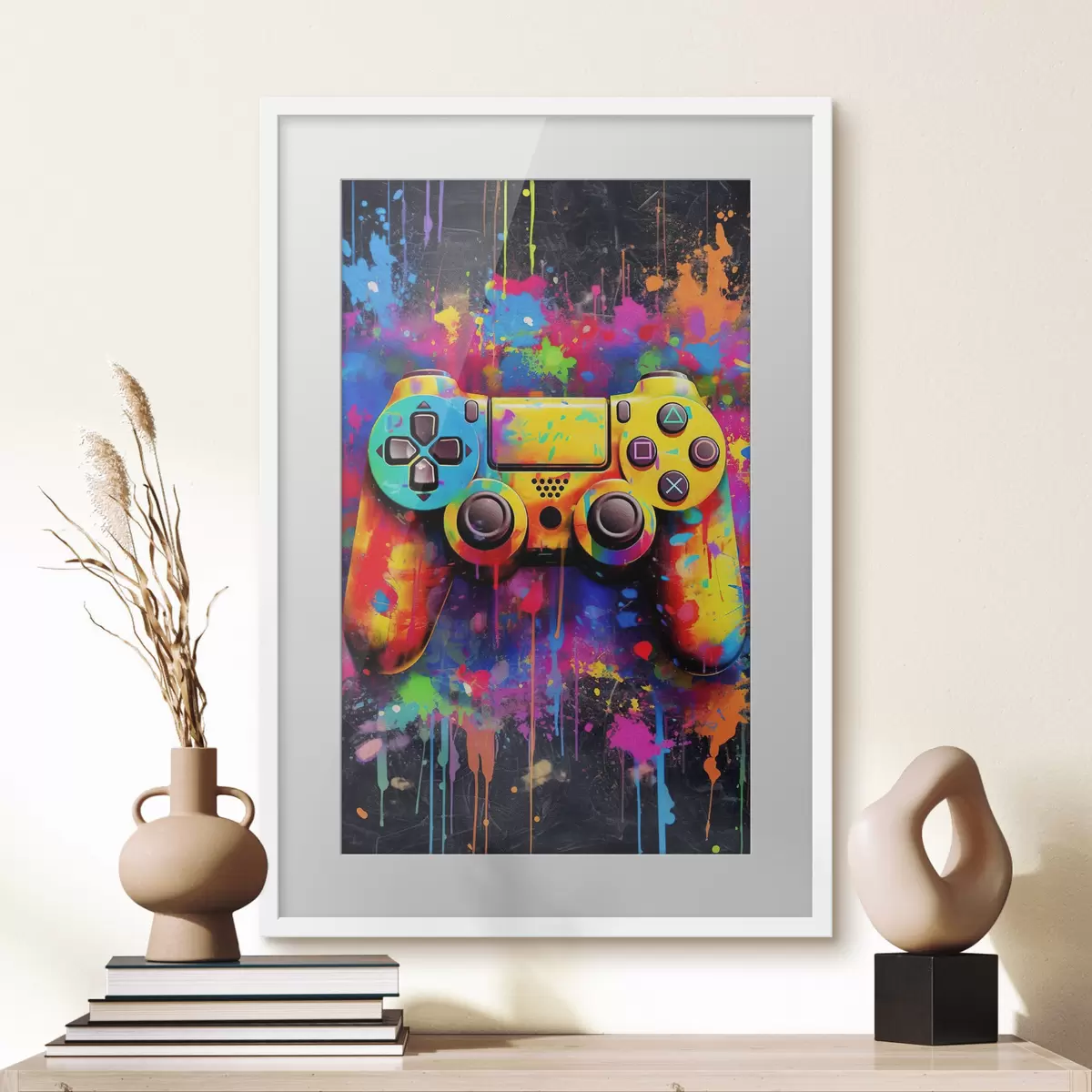 Poster Joystick und Farbflüsse f34265