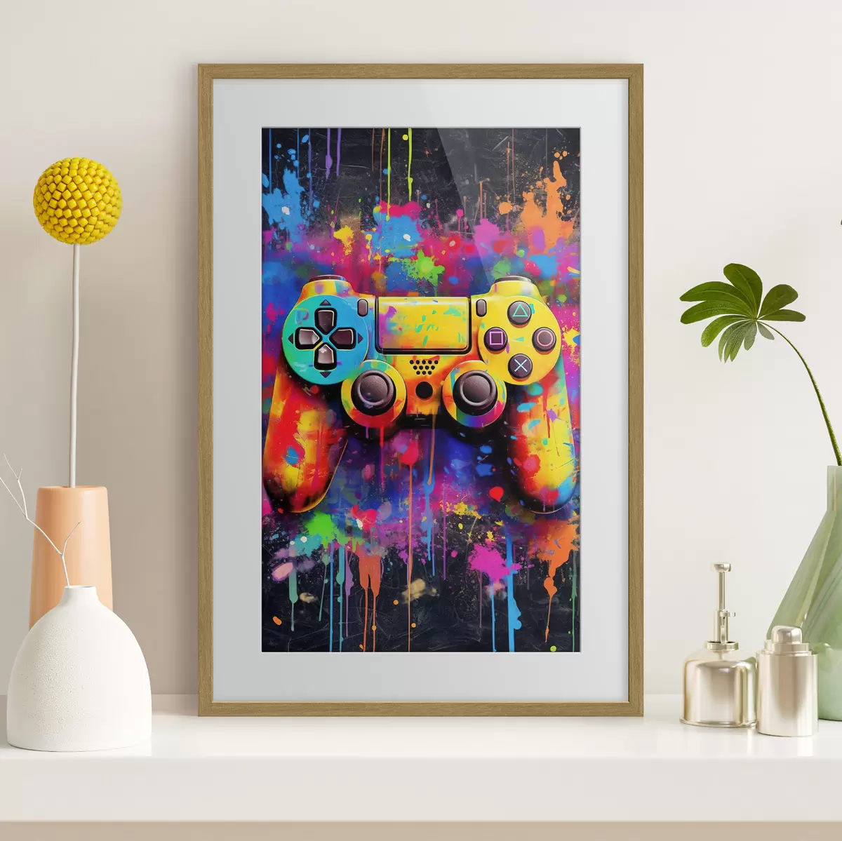 Poster Joystick und Farbflüsse f34265