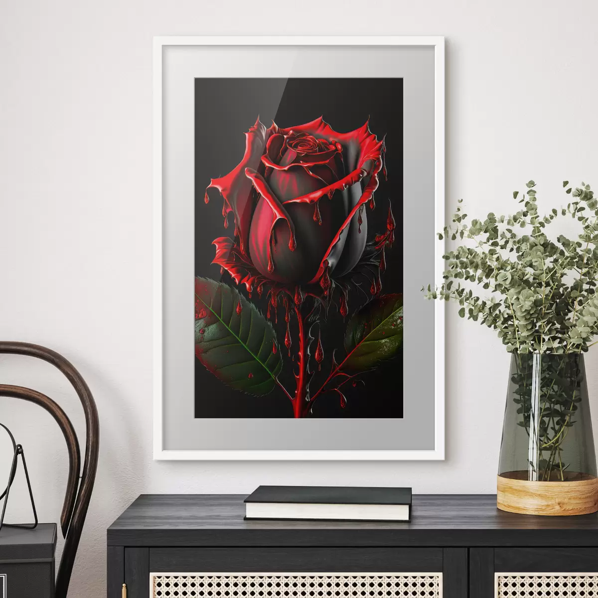 Poster Dunkle Rose f33709