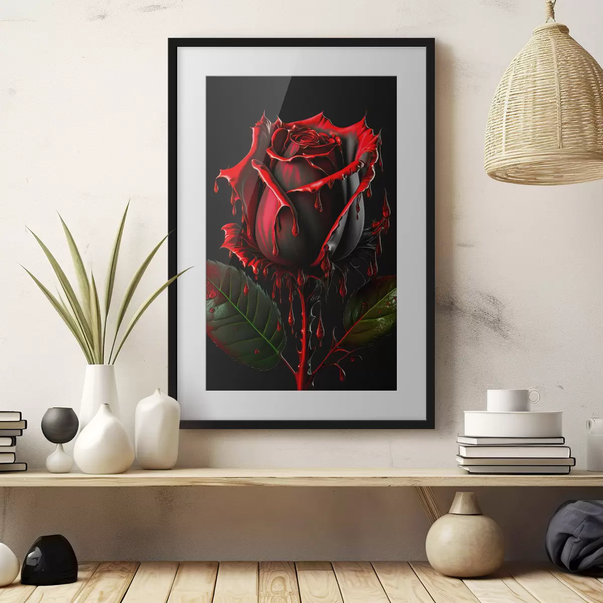 Poster Dunkle Rose f33709