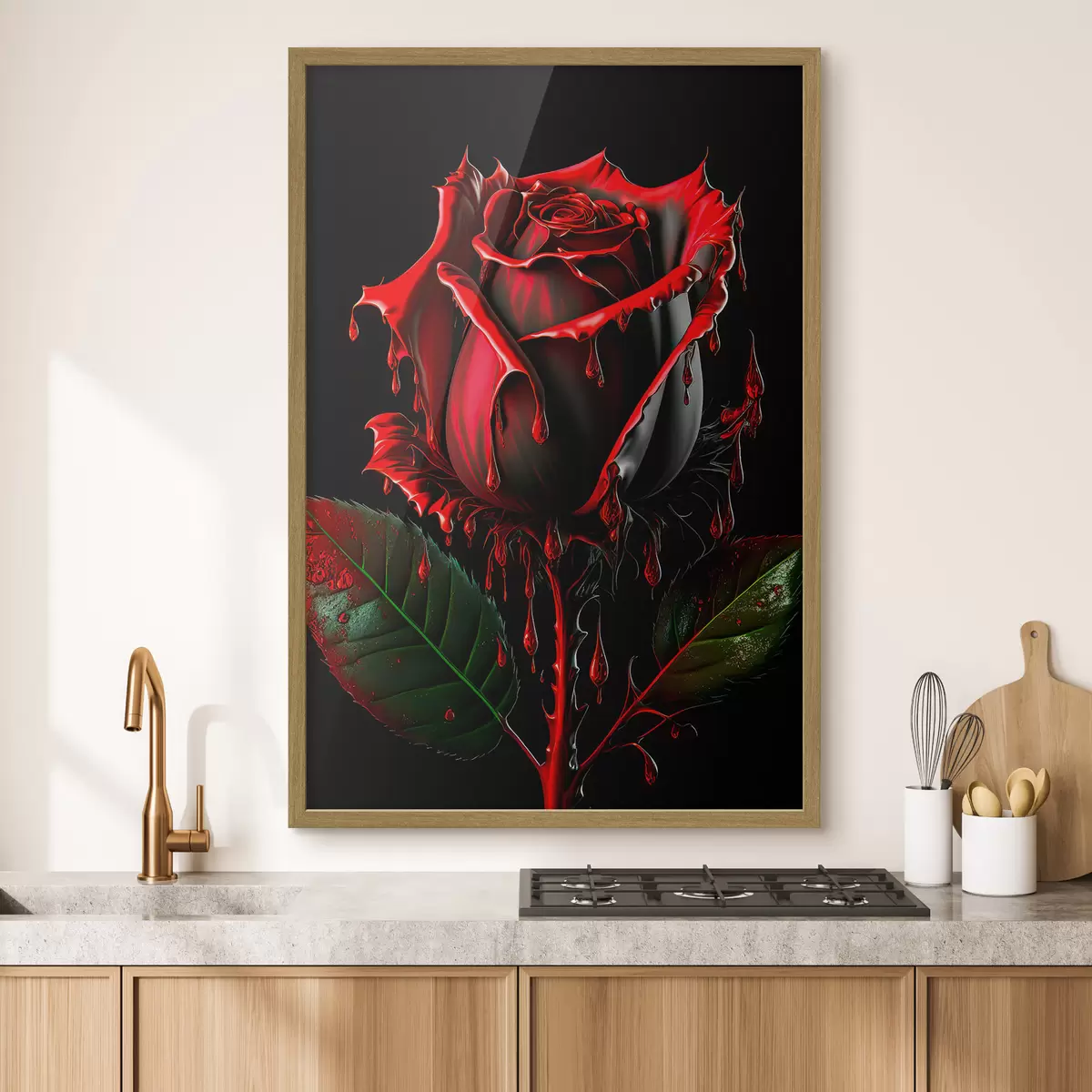 Poster Dunkle Rose f33709
