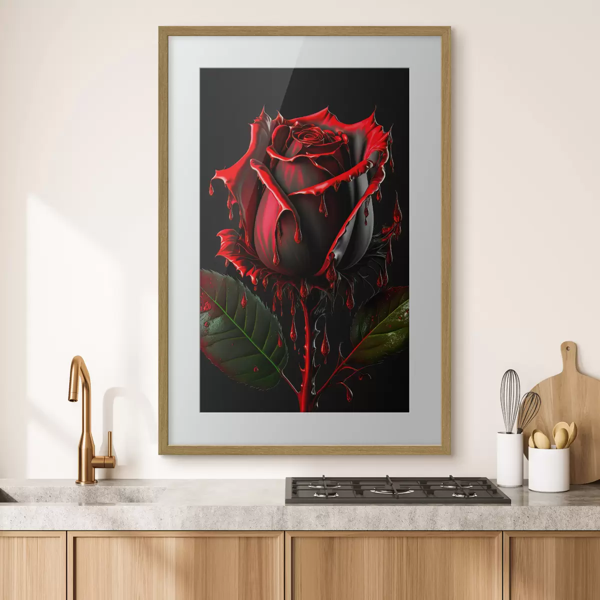 Poster Dunkle Rose f33709