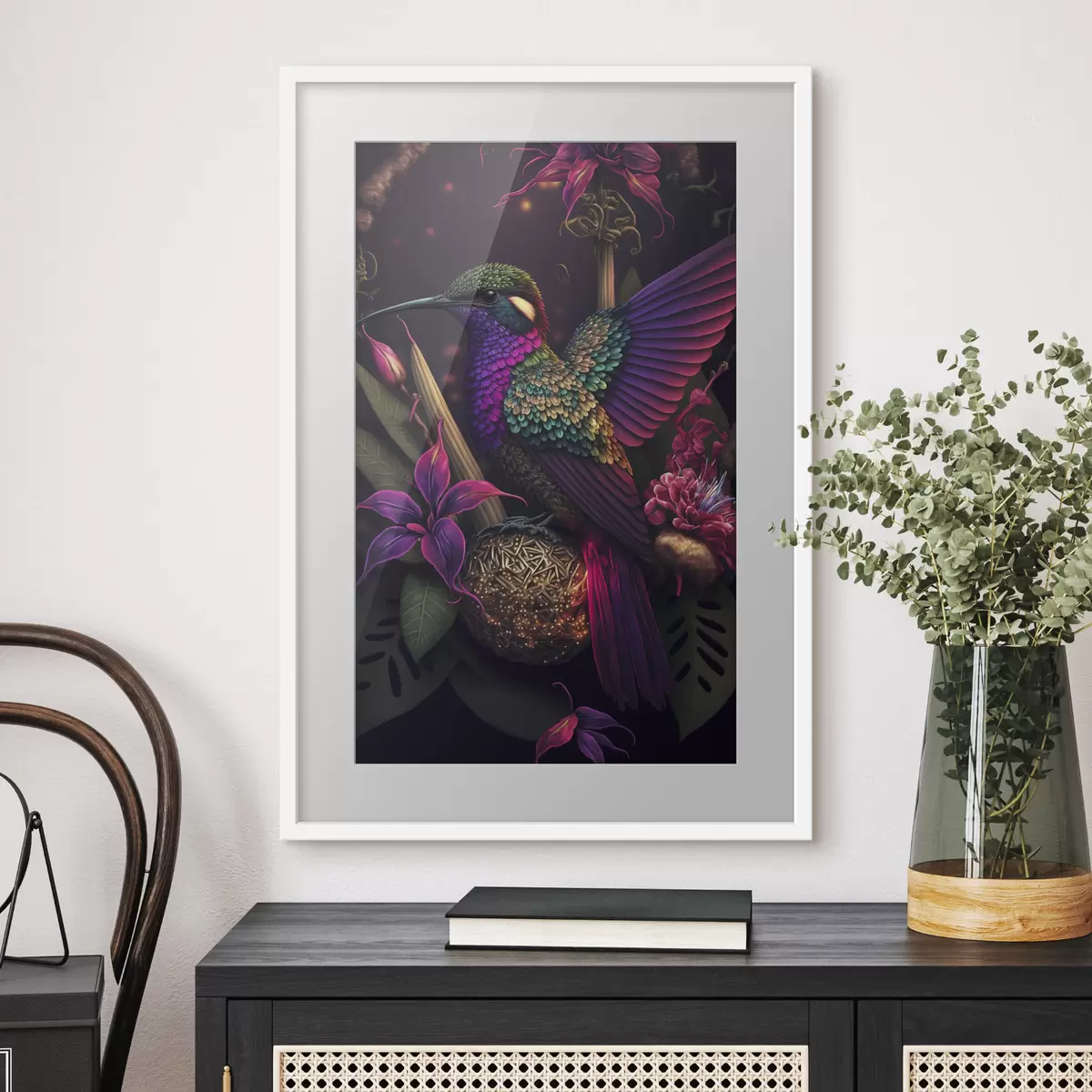 Poster Kolibris und Blumen f33703