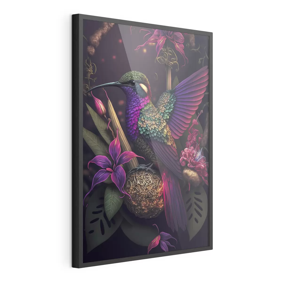 Poster Kolibris und Blumen f33703