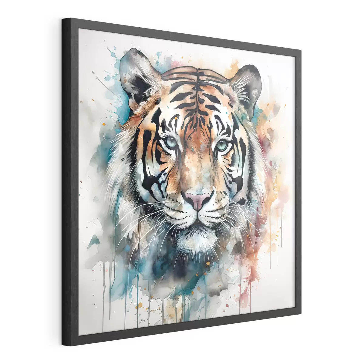 Poster Tiger in einem Aquarellstil f32302