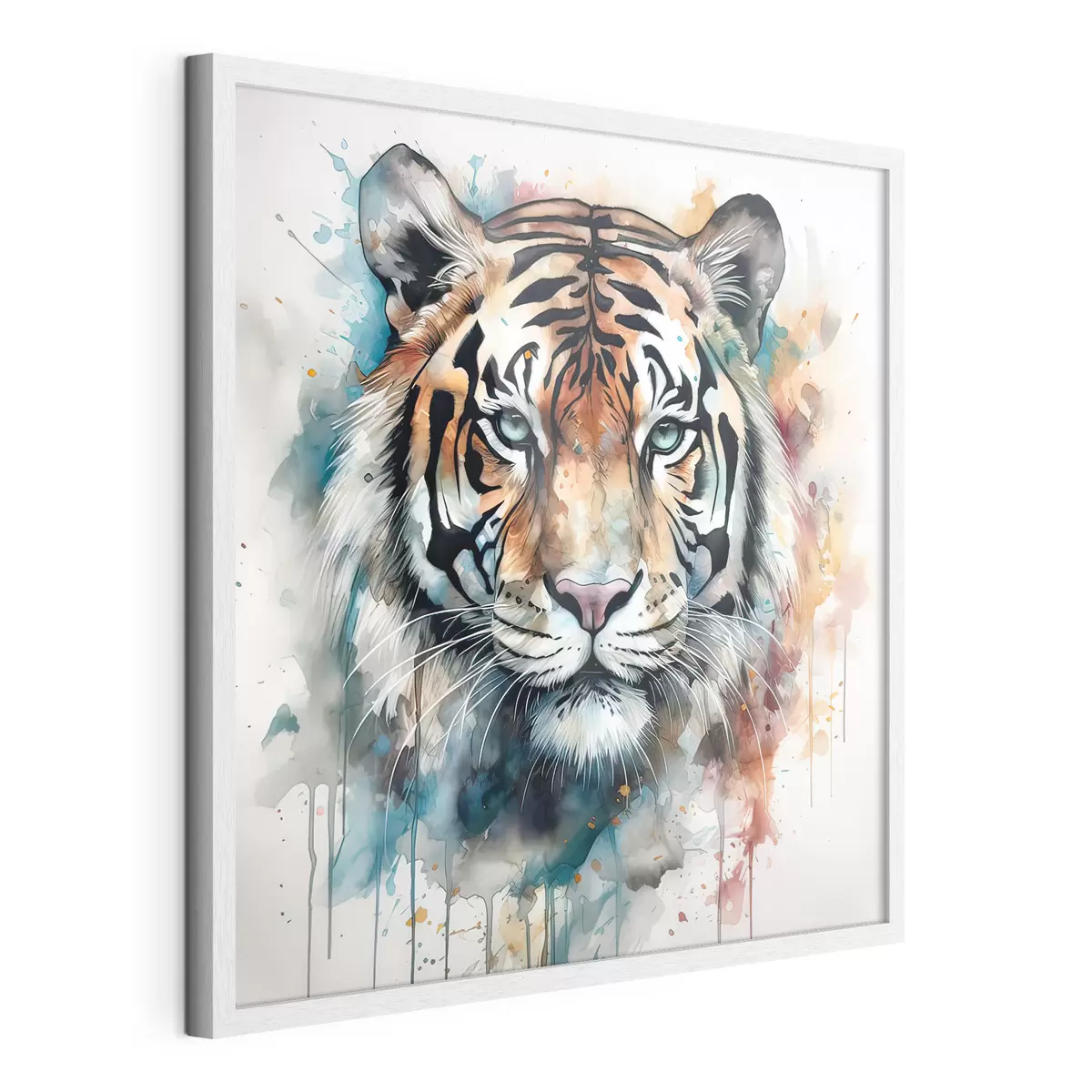 Poster Tiger in einem Aquarellstil f32302