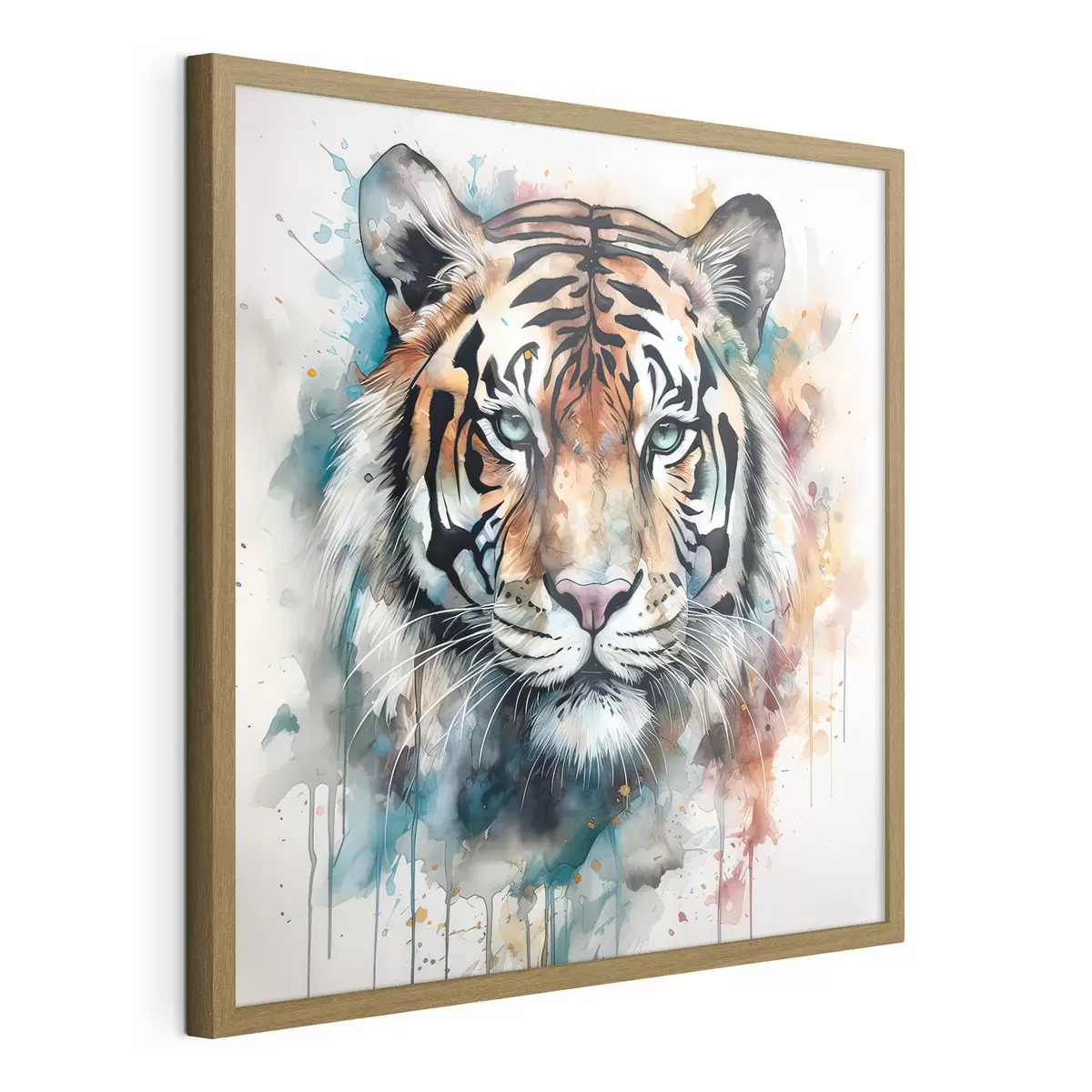 Poster Tiger in einem Aquarellstil f32302