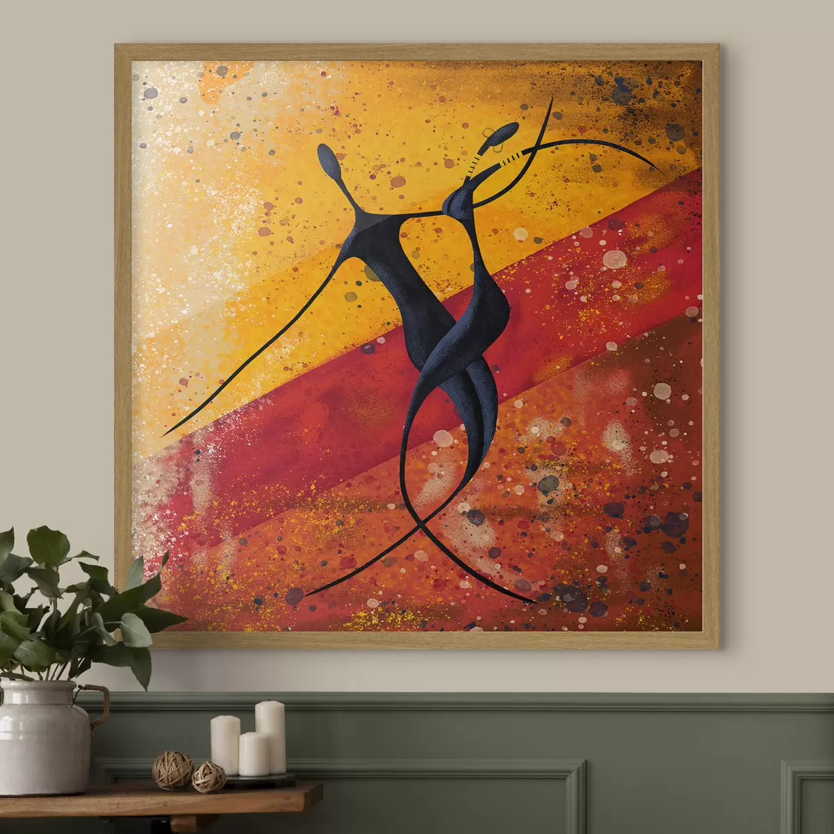 Poster Silhouettentanz im afrikanischen Stil f28768