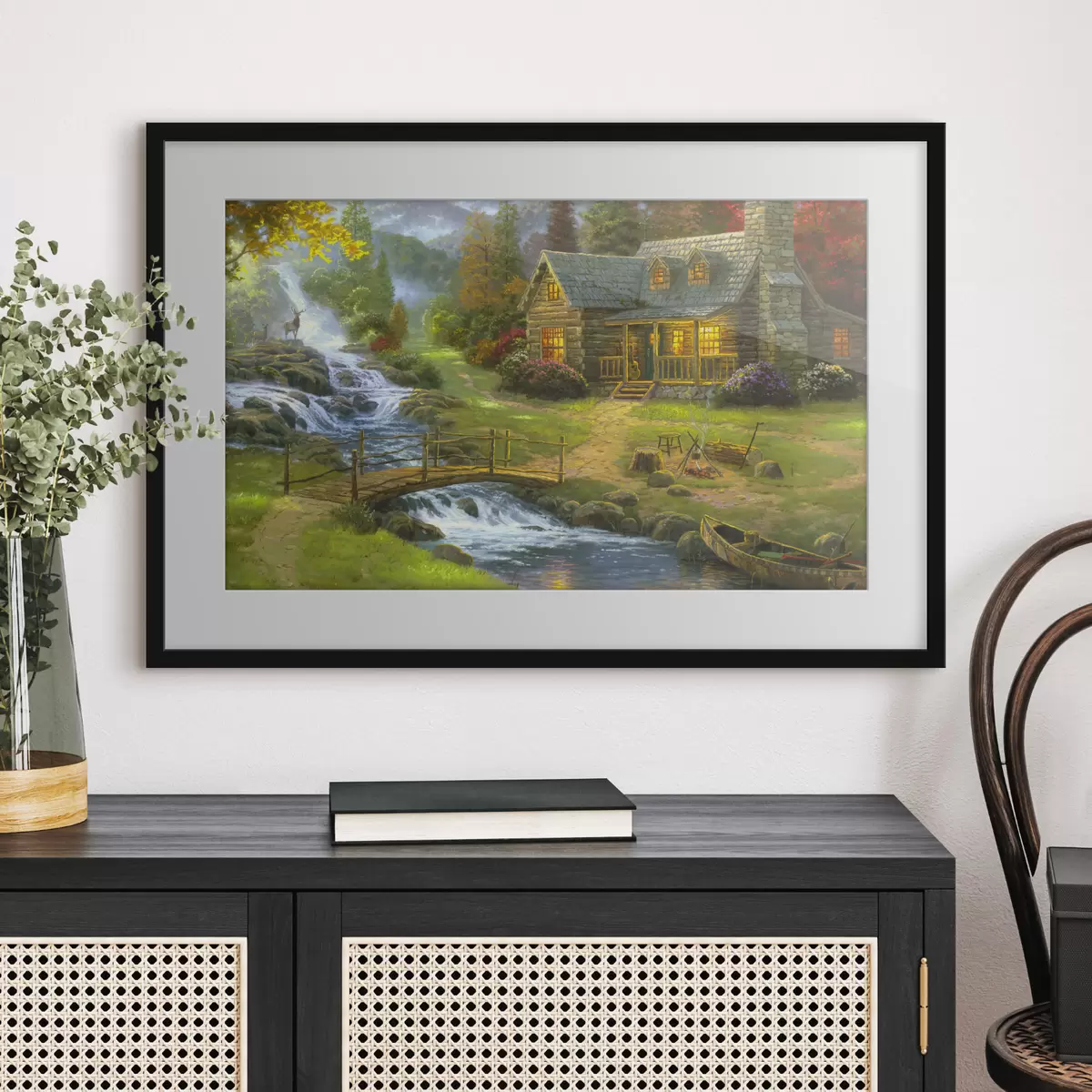 Poster Haus im Wald am Fluss f15144