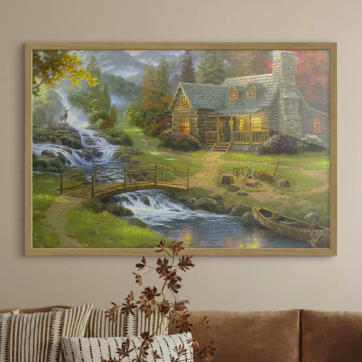 Poster Haus im Wald am Fluss f15144