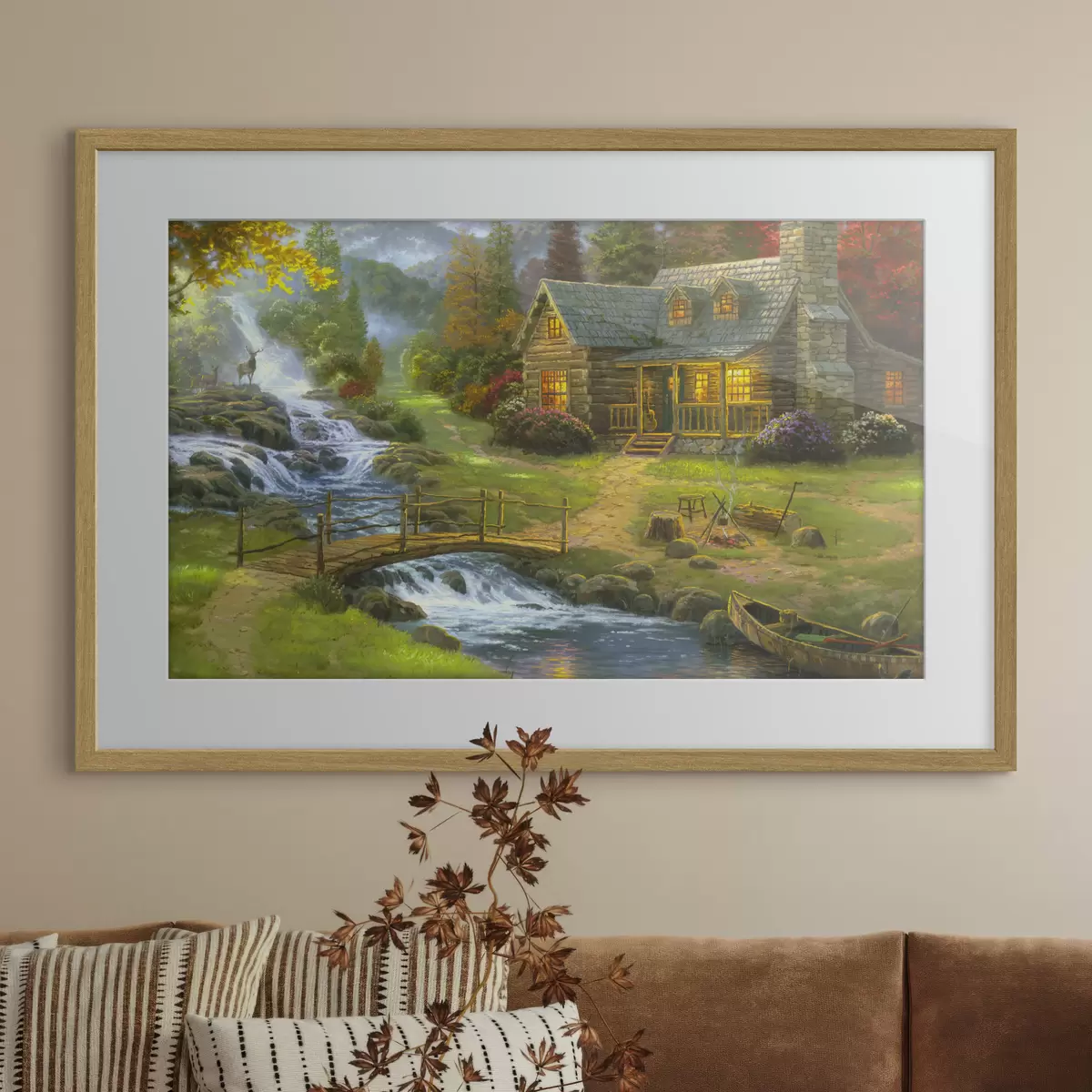 Poster Haus im Wald am Fluss f15144