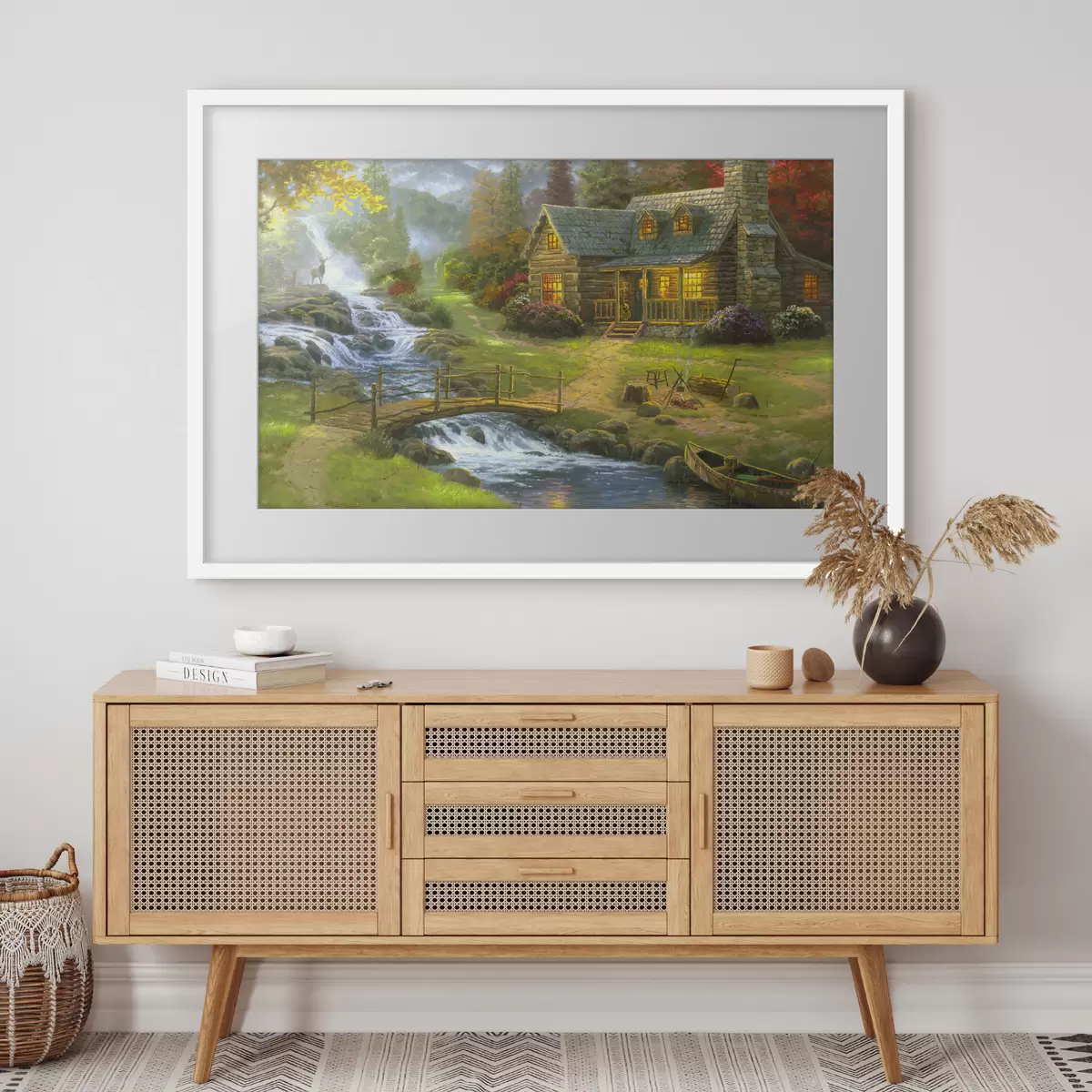 Poster Haus im Wald am Fluss f15144