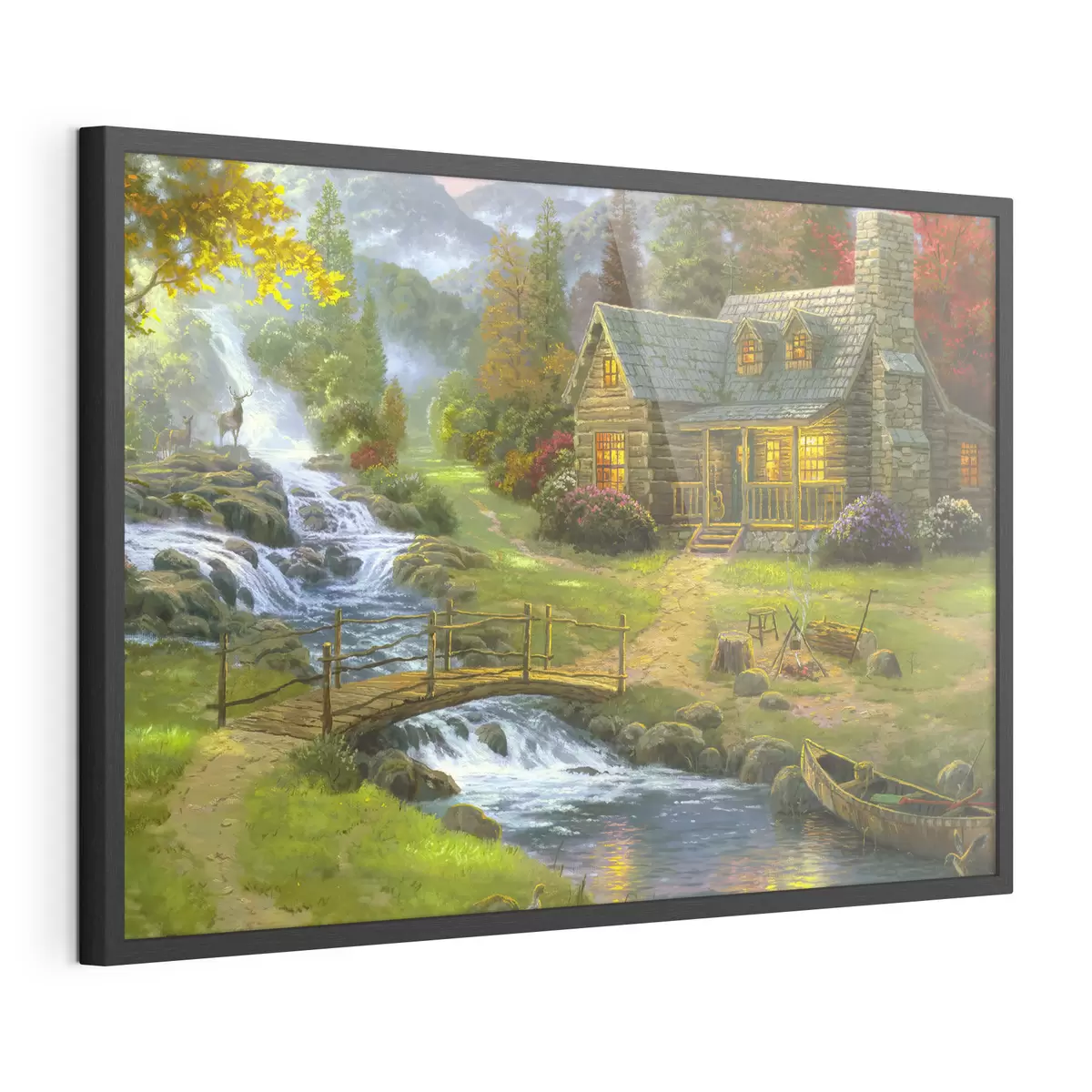 Poster Haus im Wald am Fluss f15144