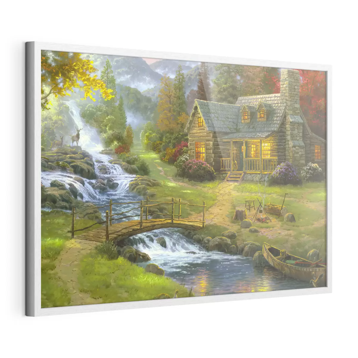 Poster Haus im Wald am Fluss f15144
