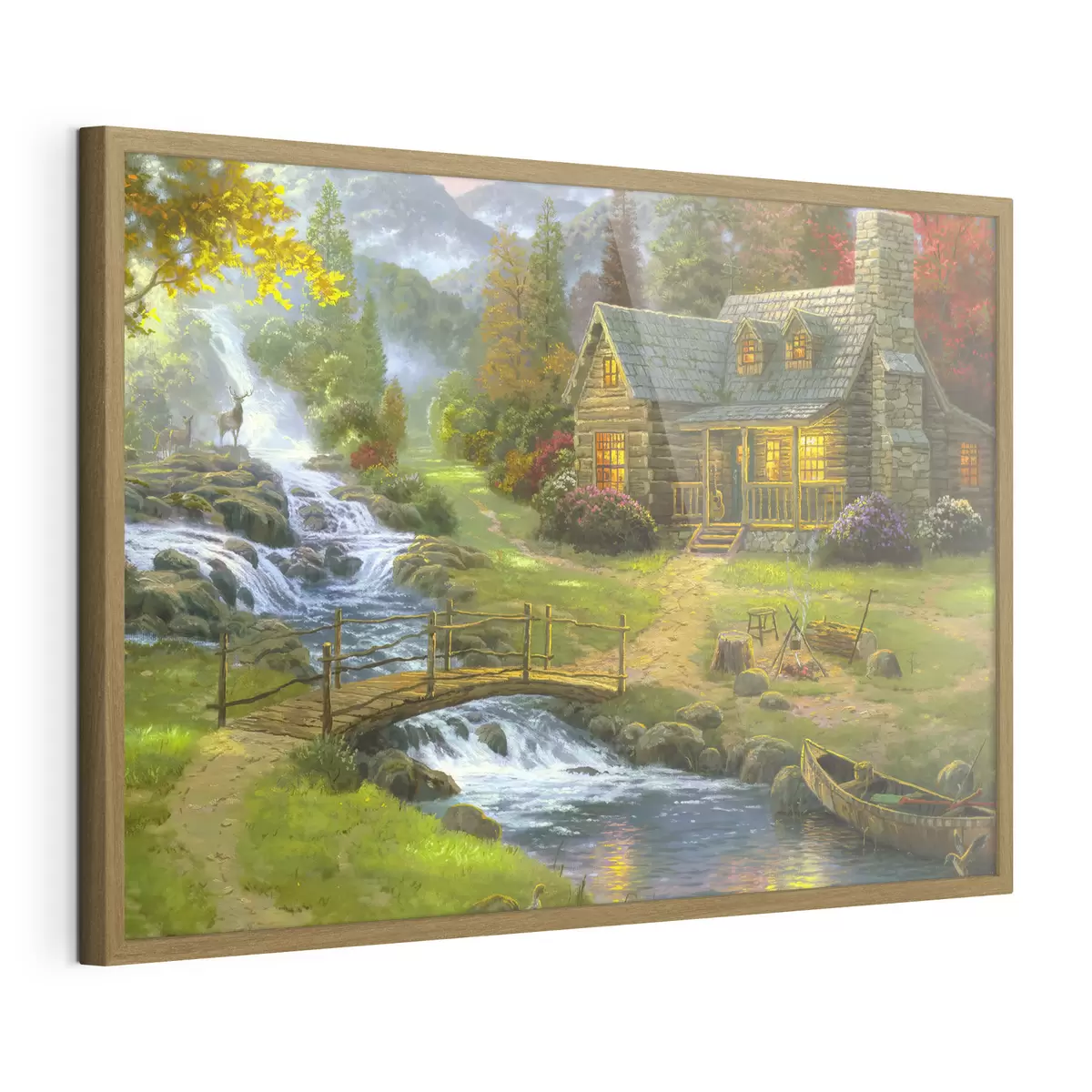 Poster Haus im Wald am Fluss f15144