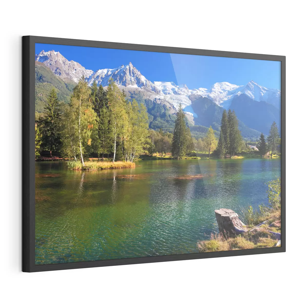 Poster Fluss am Fuße der Berge f08443