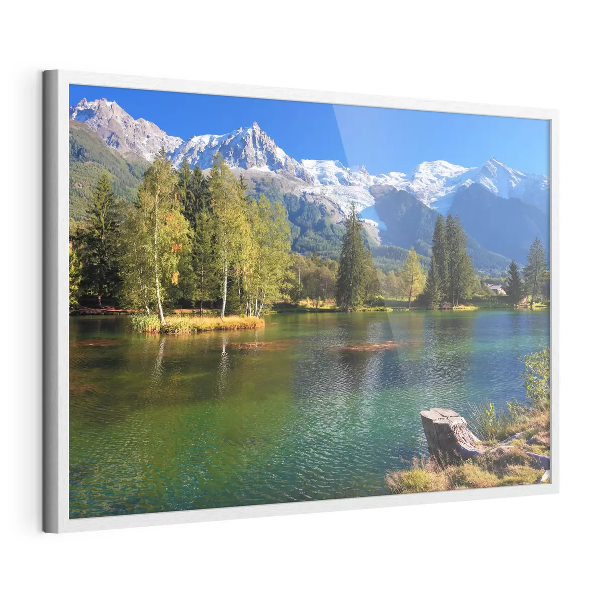 Poster Fluss am Fuße der Berge f08443