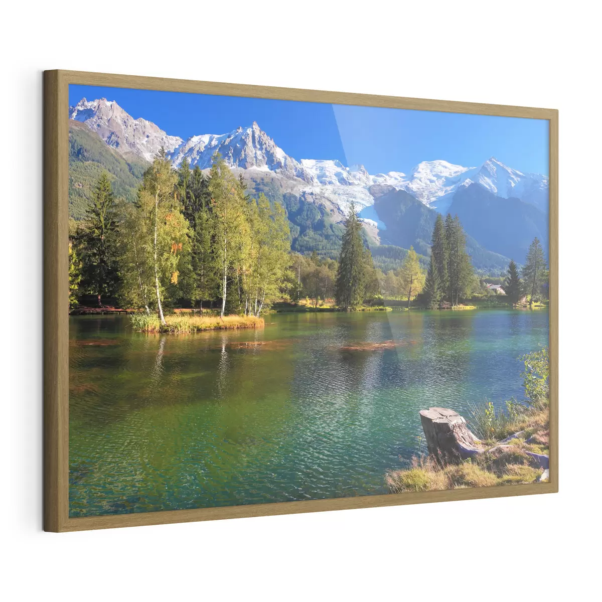 Poster Fluss am Fuße der Berge f08443