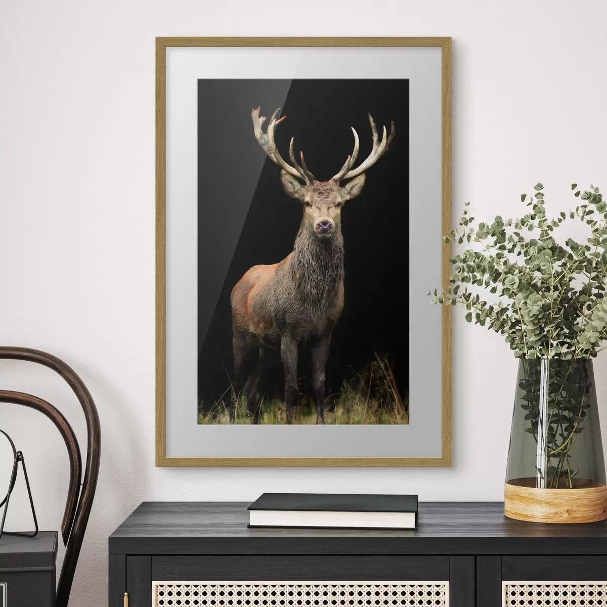 Poster Ein großer, schöner Hirsch f08154