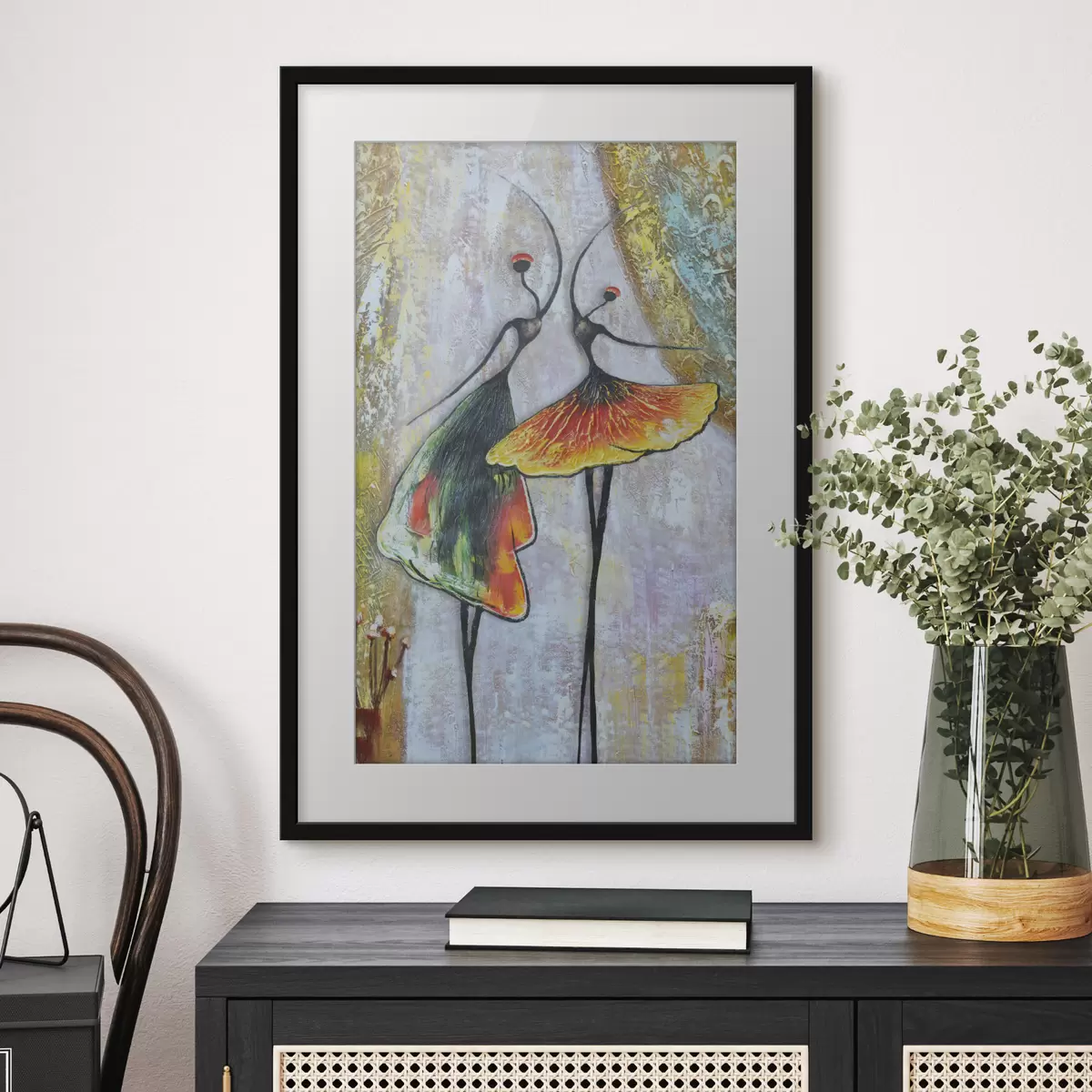 Poster Farbenfrohes Tanzduett f01740